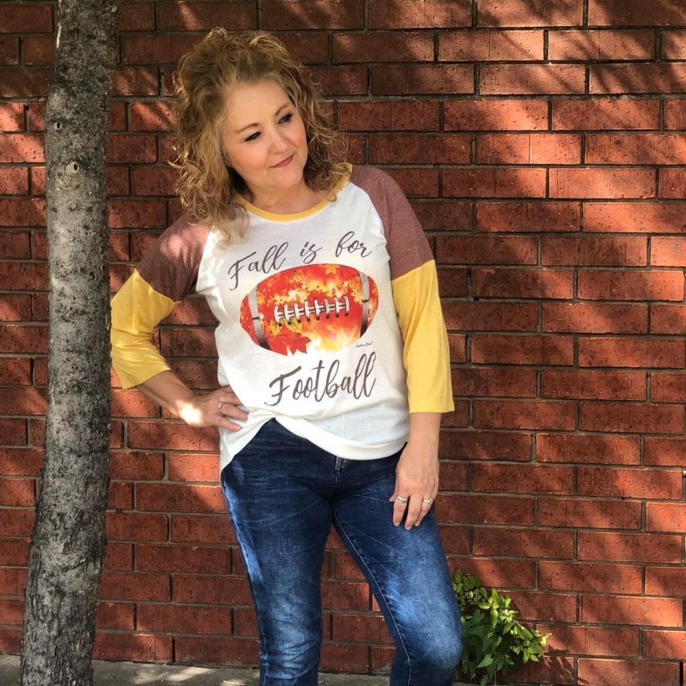 Raglan Tee with color block sleeves